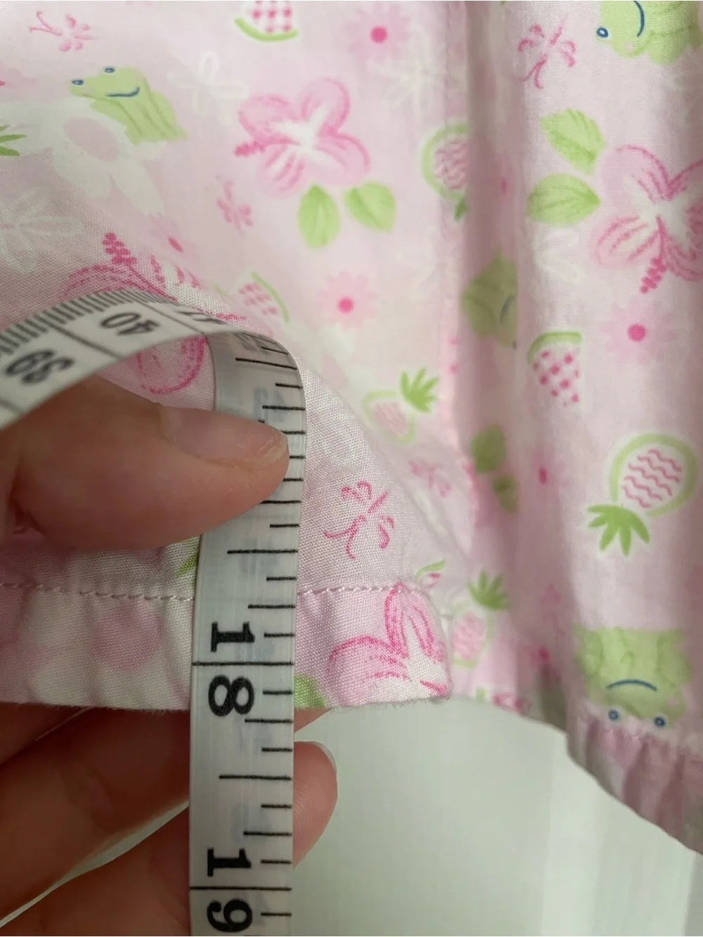 Chelsea’s Corner 100% Cotton 18-24 mo Pink Floral & Green Frog Sleeveless Dress